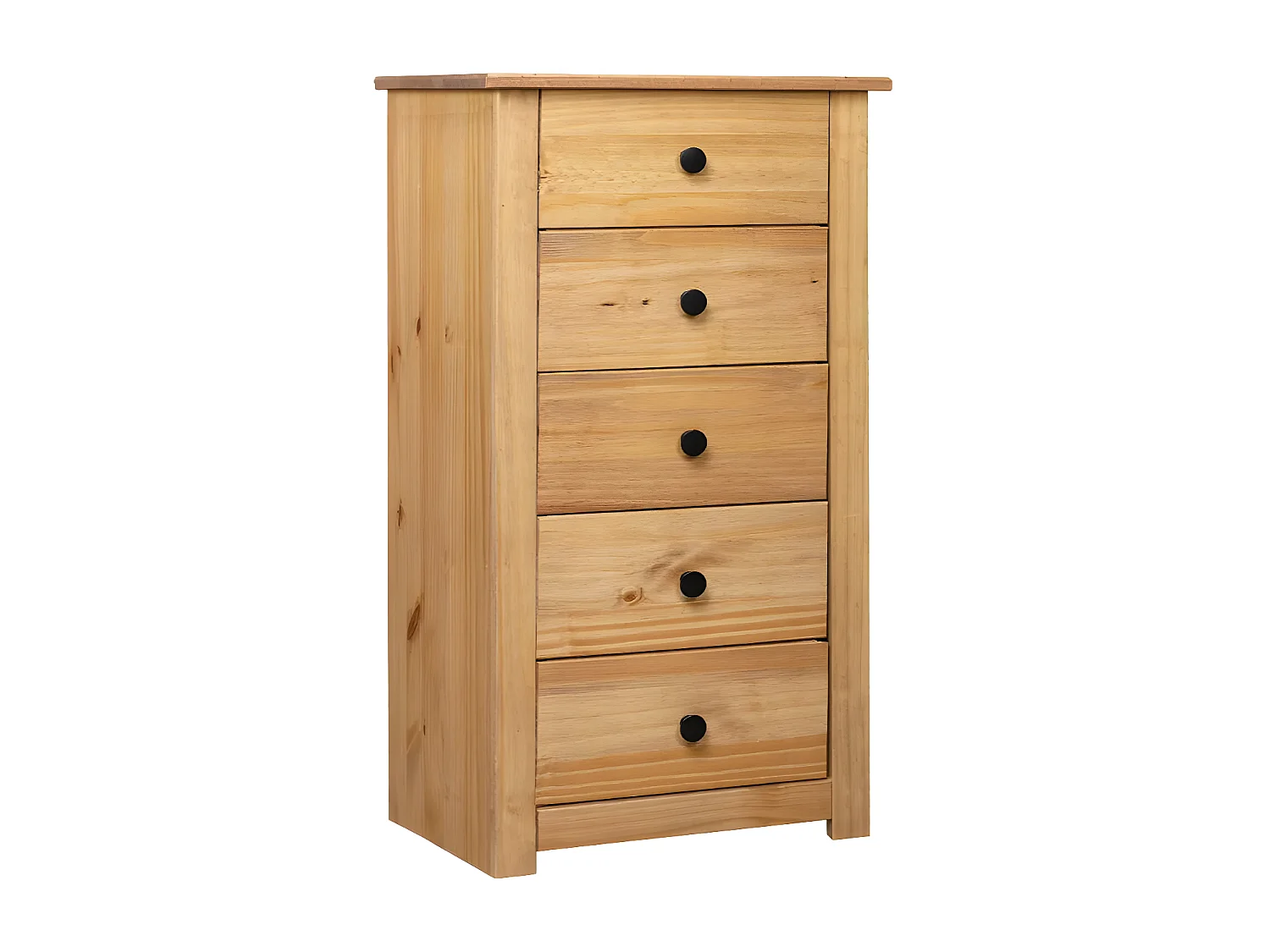 Chiffonnier 5 tiroirs pin massif clair Iris