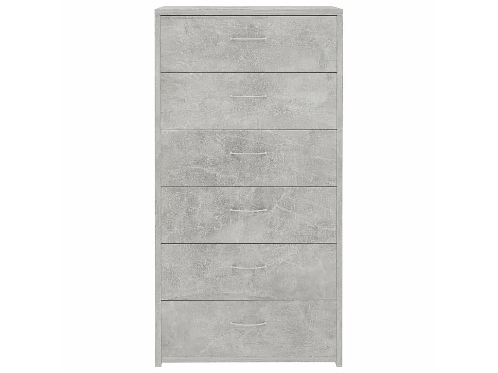 Chiffonnier 6 tiroirs Gris béton 50x34x96