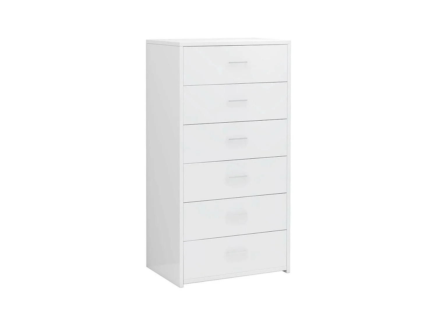 Chiffonnier 6 tiroirs Blanc brillant 50x34x96