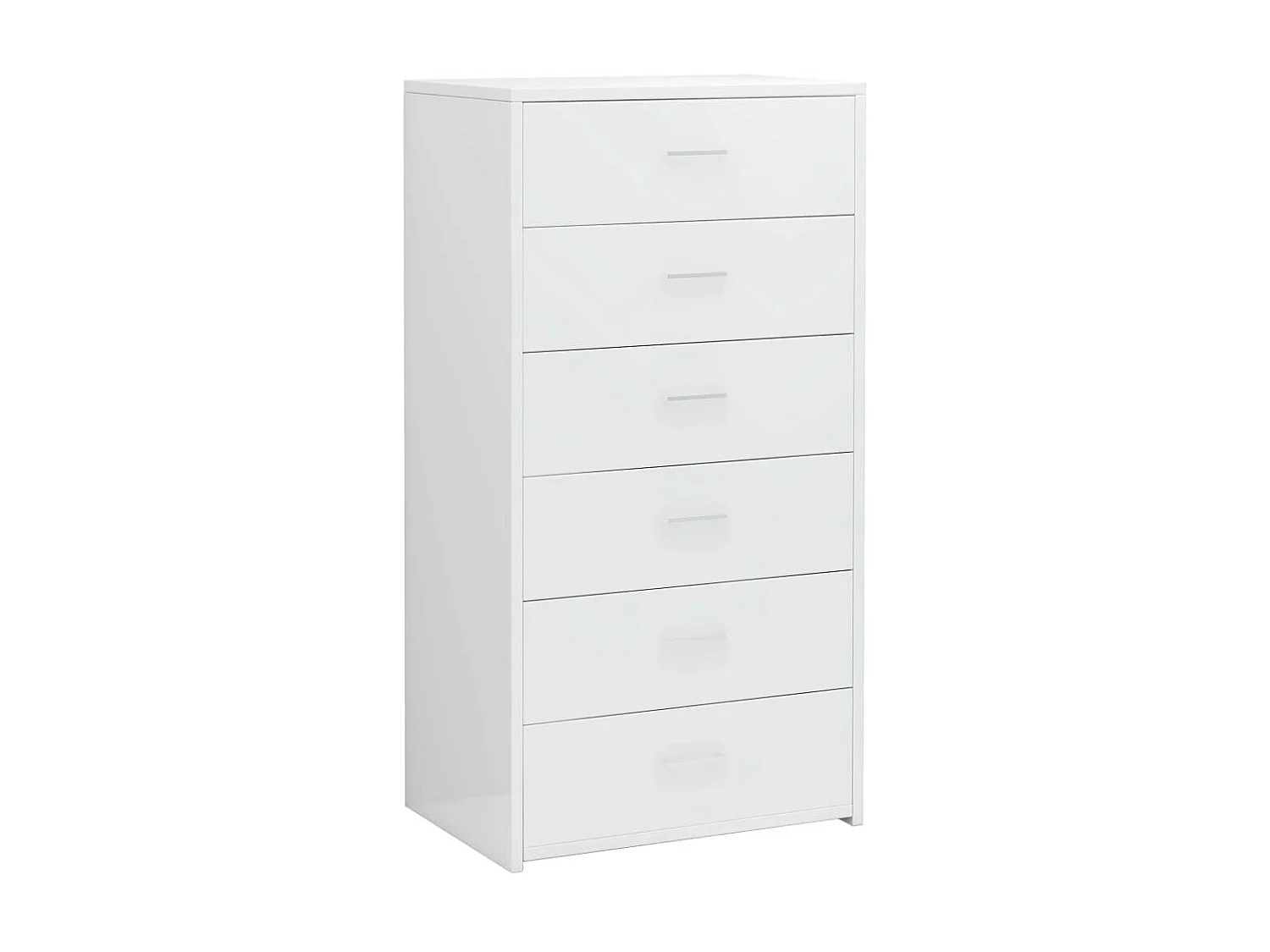 Chiffonnier 6 tiroirs Blanc brillant 50x34x96