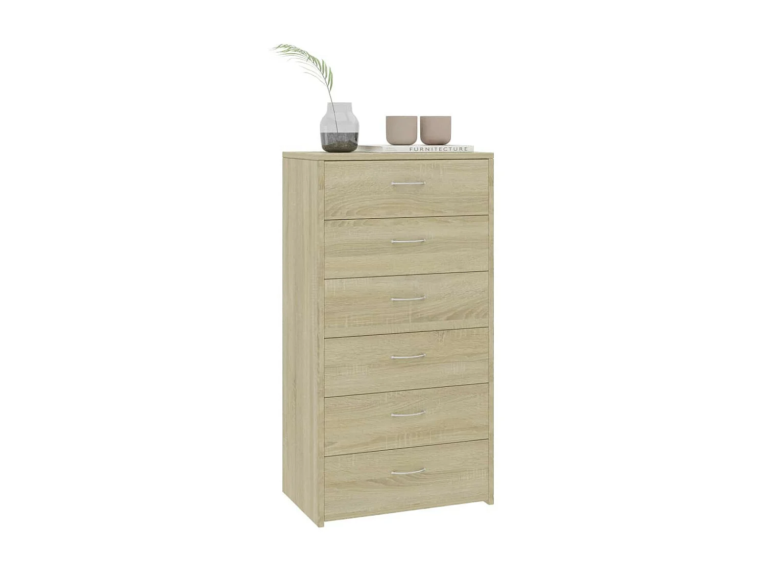 Chiffonnier 6 tiroirs Chêne sonoma 50x34x96