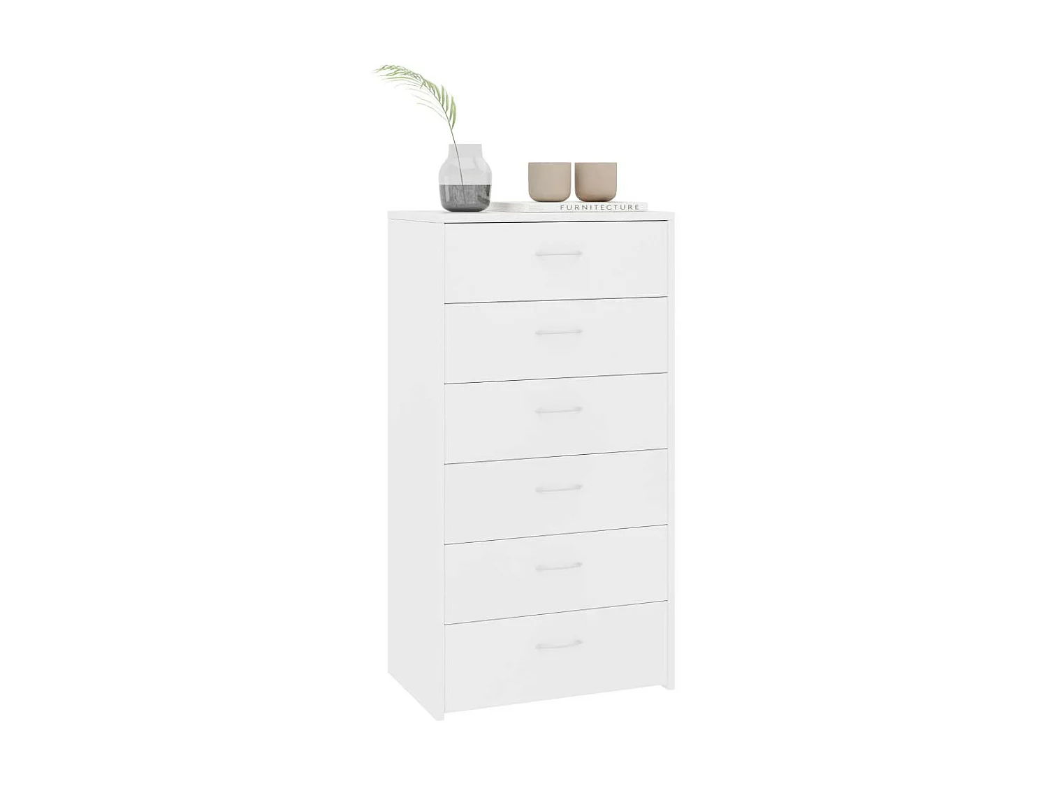 Chiffonnier 6 tiroirs Blanc 50x34x96