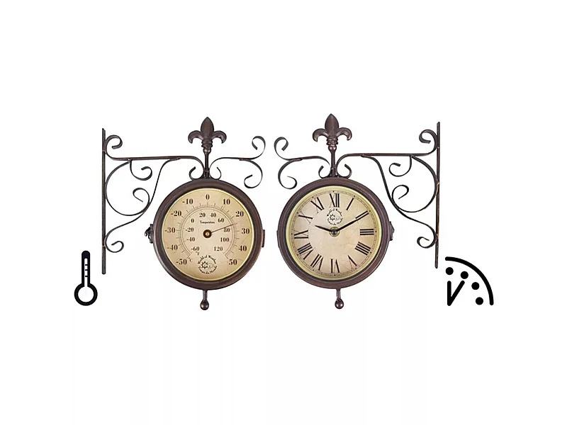 Esschert Design Horloge de station avec thermomètre TF005