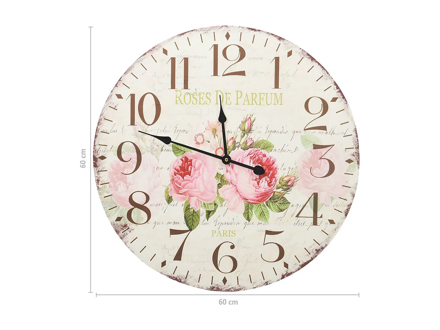 Horloge murale vintage Fleur 60cm