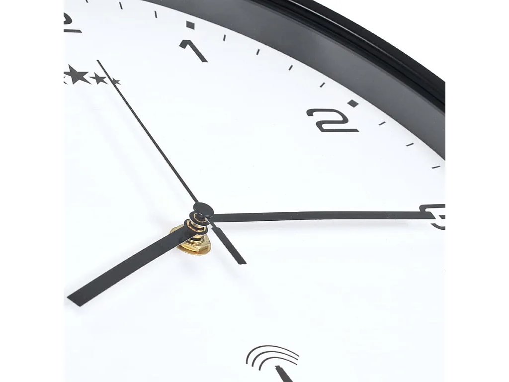 Horloge murale radioguidée Mouvement à quartz 31cm Blanc-noir