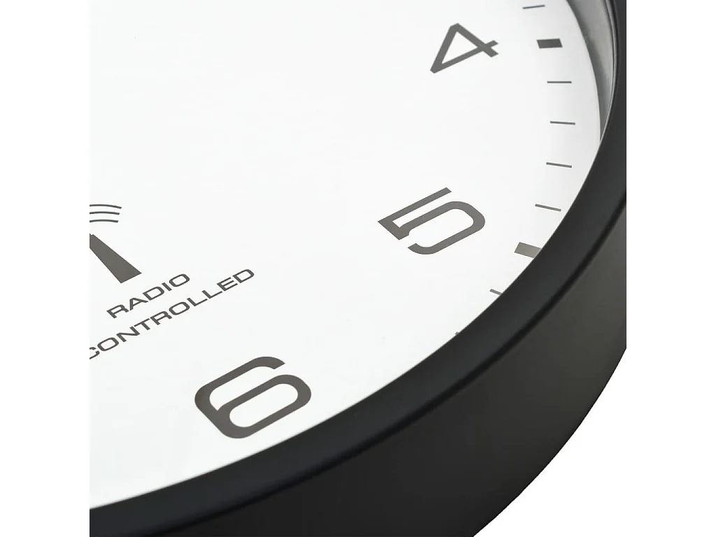 Horloge murale radioguidée Mouvement à quartz 31cm Blanc-noir