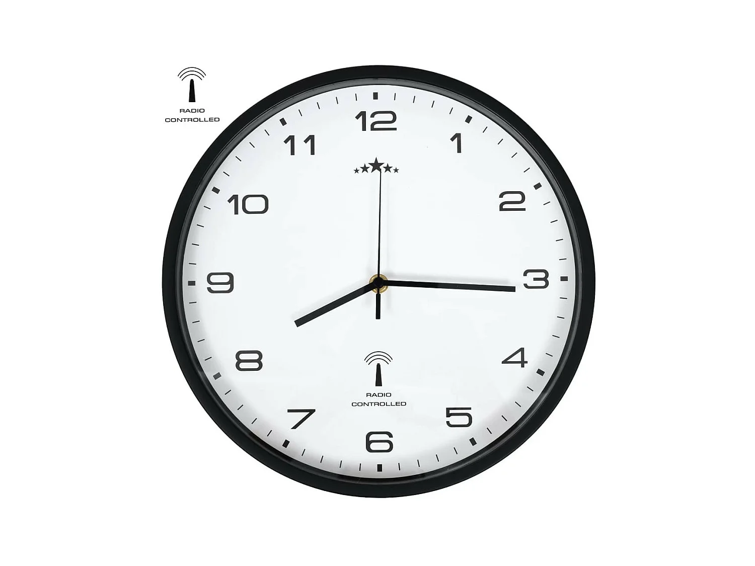 Horloge murale radioguidée Mouvement à quartz 31cm Blanc-noir