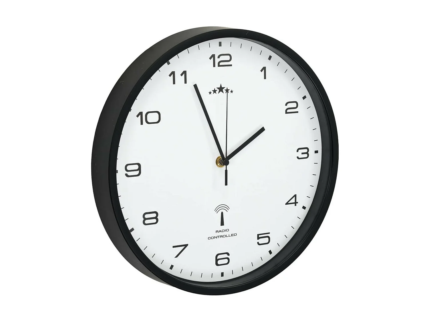 Horloge murale radioguidée Mouvement à quartz 31cm Blanc-noir