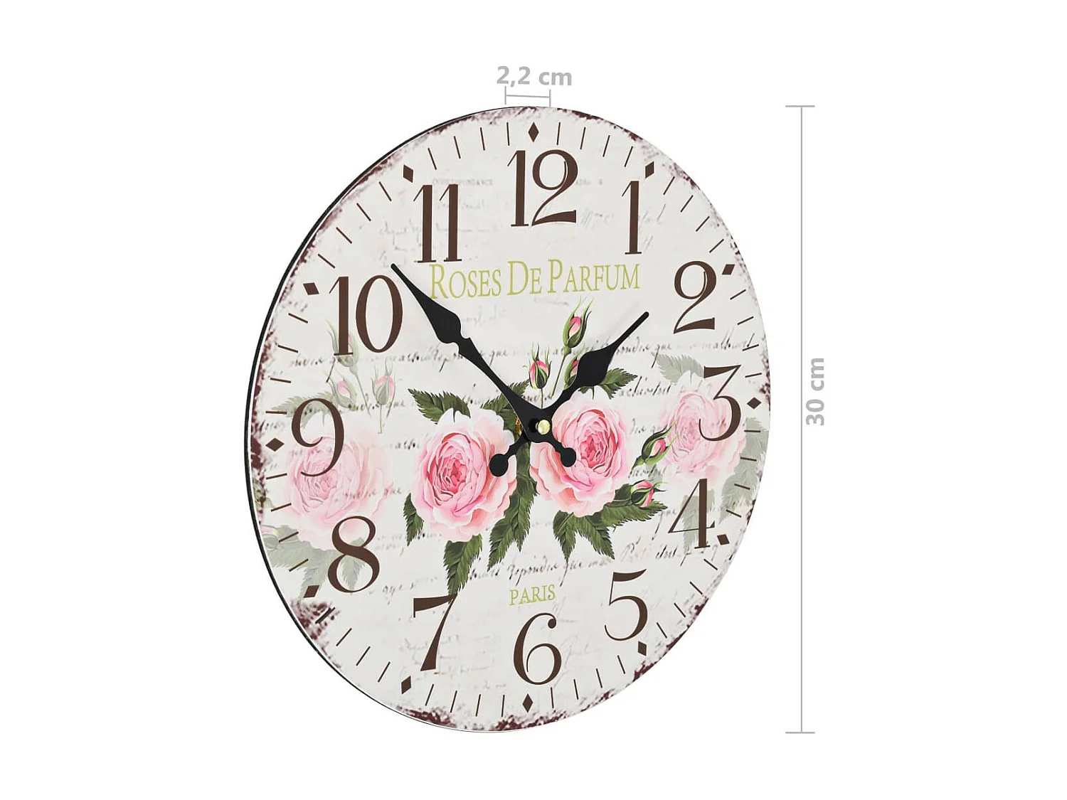 Horloge murale vintage Fleur 30cm