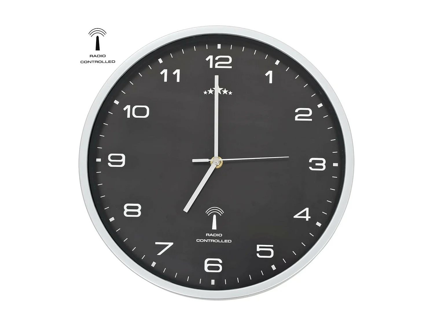 Horloge murale radioguidée avec mouvement à quartz 31cm Noir