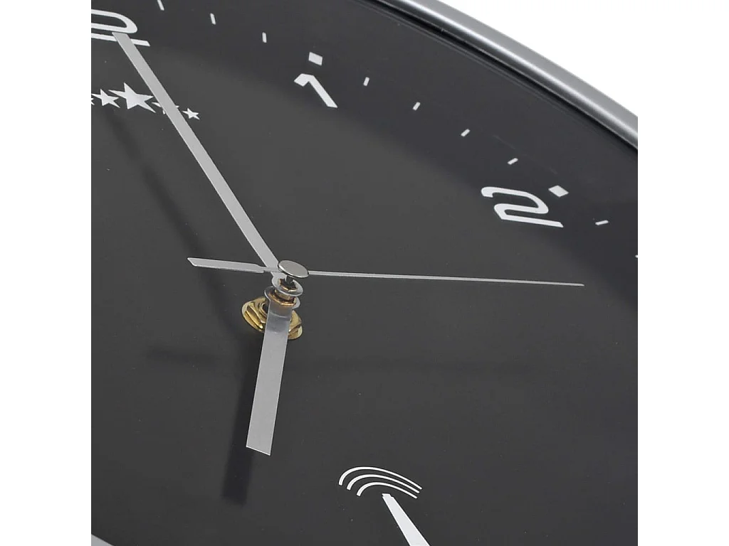 Horloge murale radioguidée avec mouvement à quartz 31cm Noir