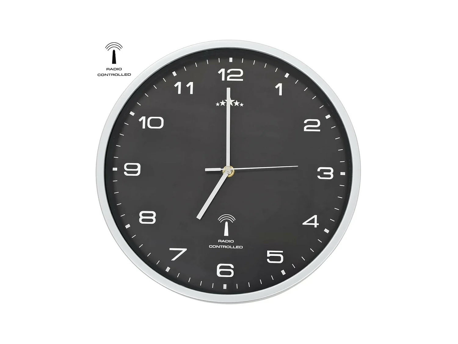 Horloge murale radioguidée avec mouvement à quartz 31cm Noir