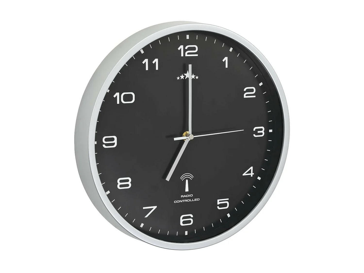 Horloge murale radioguidée avec mouvement à quartz 31cm Noir