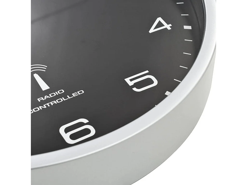 Horloge murale radioguidée avec mouvement à quartz 31cm Noir