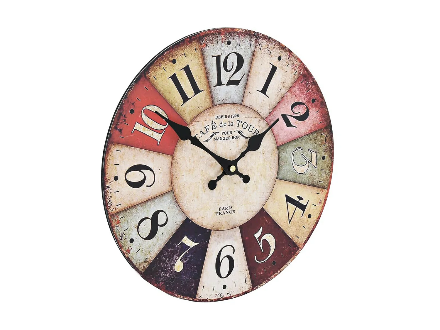 Horloge murale vintage Colorée 30cm