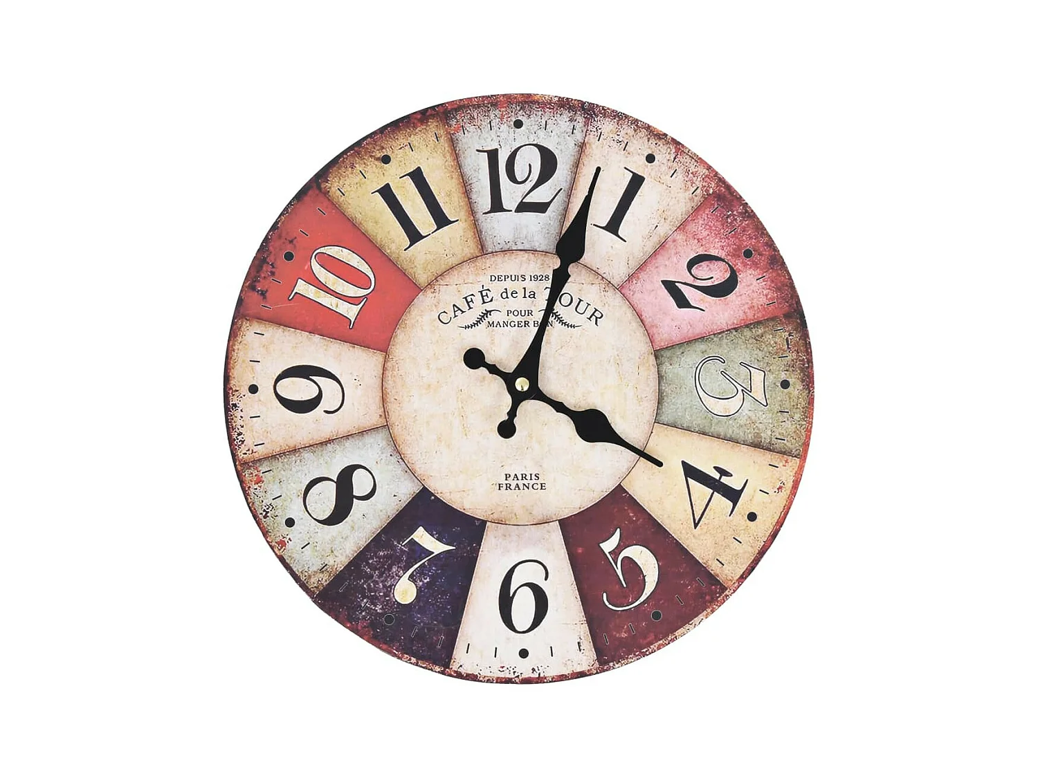 Horloge murale vintage Colorée 30cm