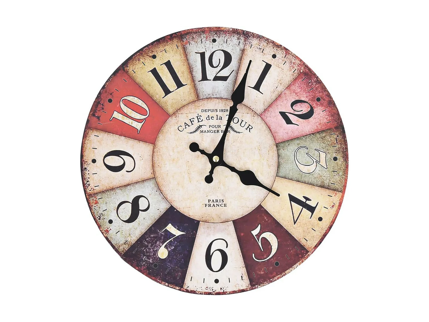 Horloge murale vintage Colorée 30cm