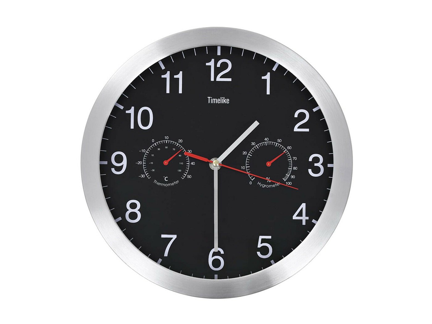 Horloge murale à quartz hygromètre et thermomètre 30 cm blanc | Leroy