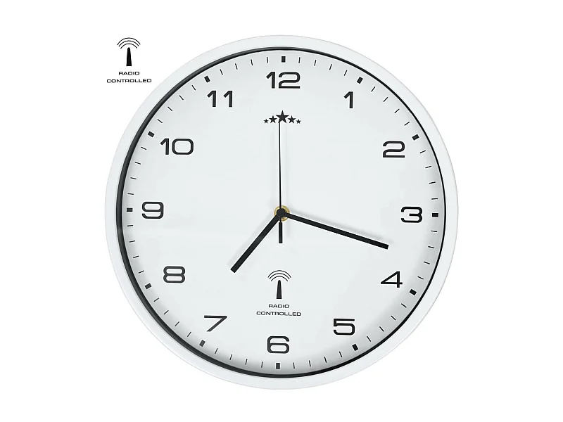 Horloge murale radioguidée avec mouvement à quartz 31cm Blanc