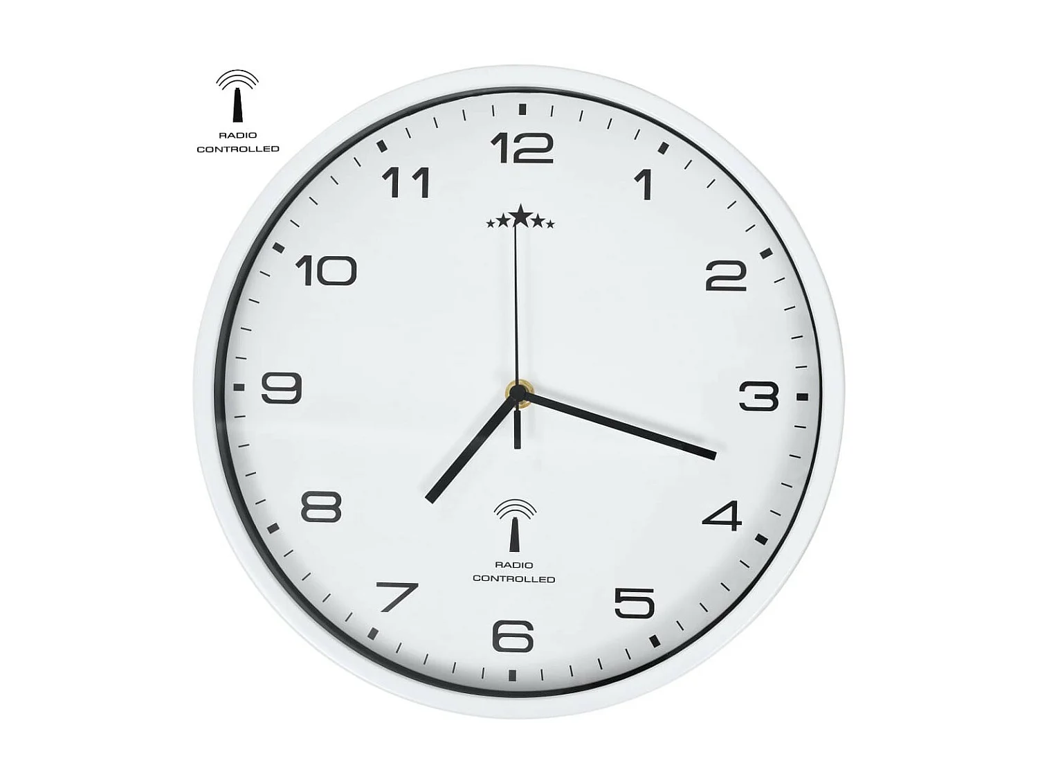 Horloge murale radioguidée avec mouvement à quartz 31cm Blanc
