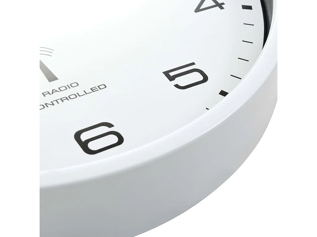 Horloge murale radioguidée avec mouvement à quartz 31cm Blanc