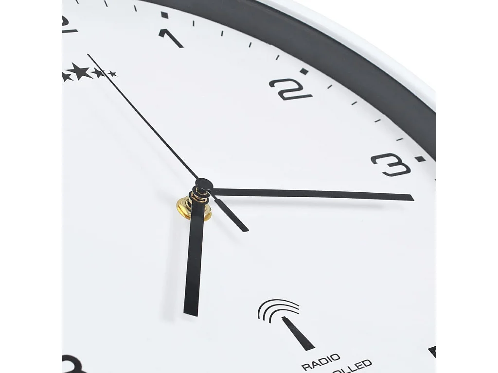 Horloge murale radioguidée avec mouvement à quartz 31cm Blanc
