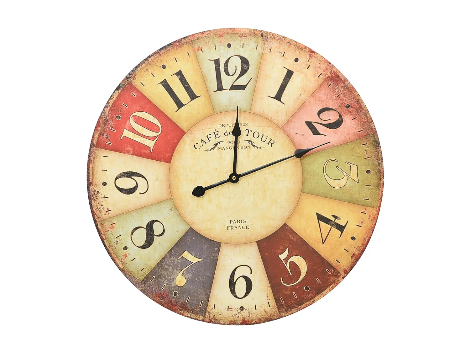 Horloge murale vintage Colorée 60cm