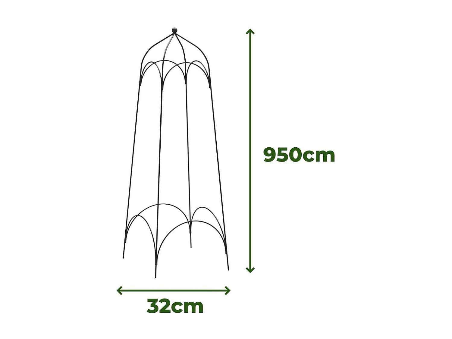 Treilli en acier 32 x 32 x 95 cm Arthur