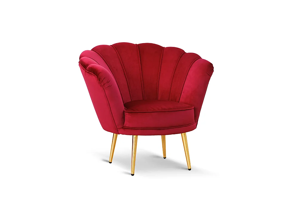Poltrona in velluto vinaccia gambe oro