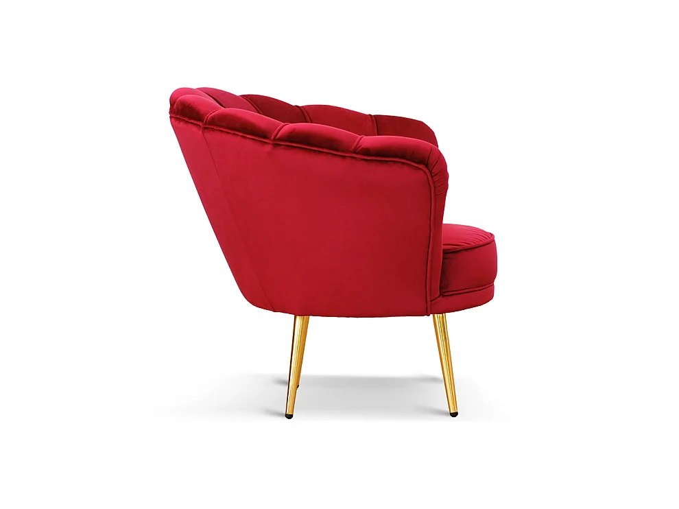 Poltrona in velluto vinaccia gambe oro