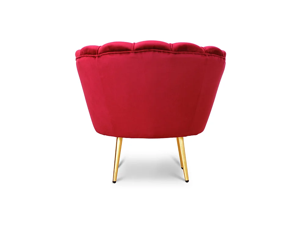 Poltrona in velluto vinaccia gambe oro