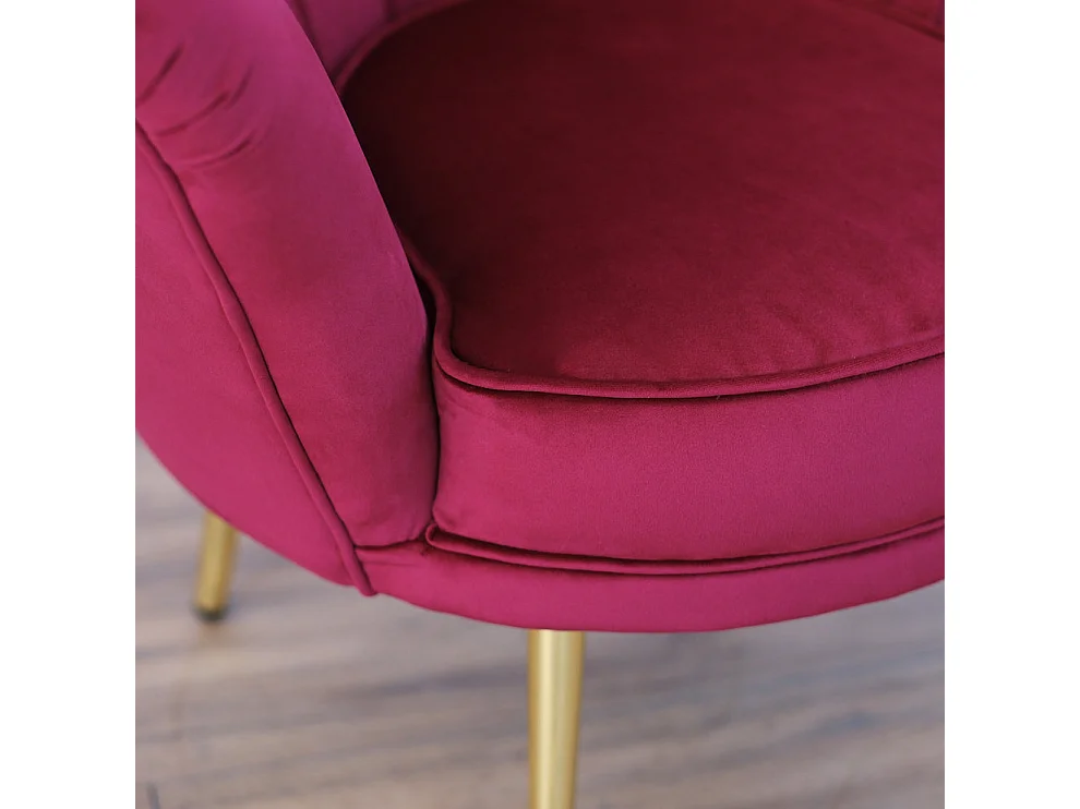 Poltrona in velluto vinaccia gambe oro