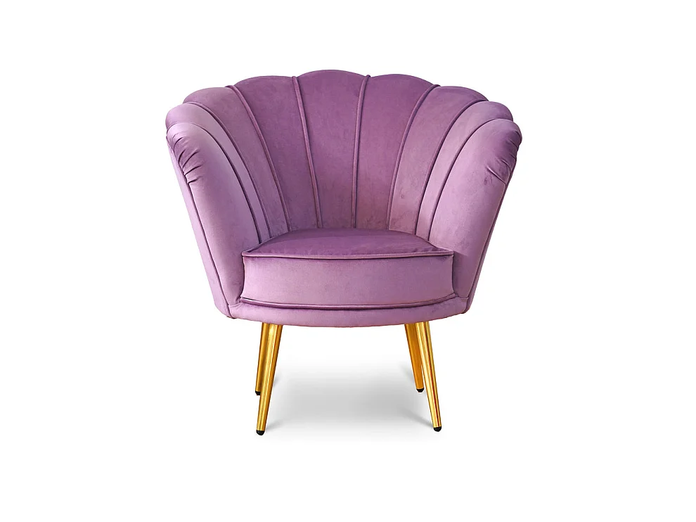 Poltrona in velluto lilla gambe oro