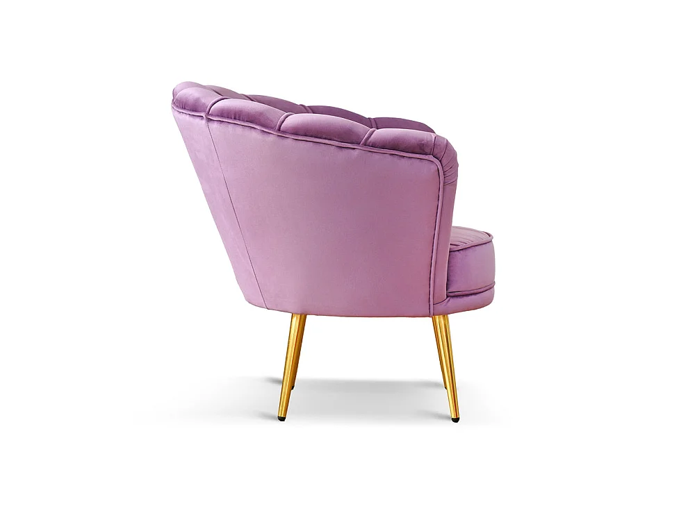 Poltrona in velluto lilla gambe oro