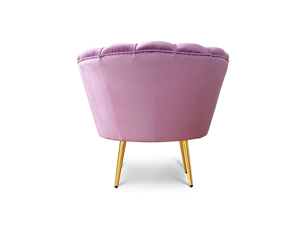 Poltrona in velluto lilla gambe oro