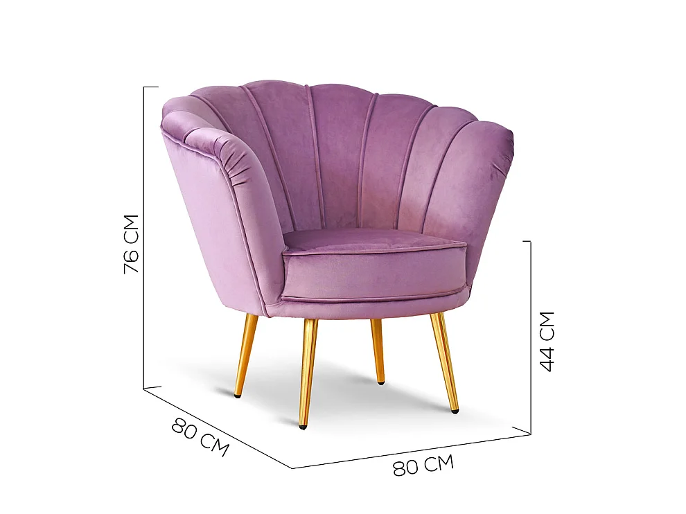 Poltrona in velluto lilla gambe oro