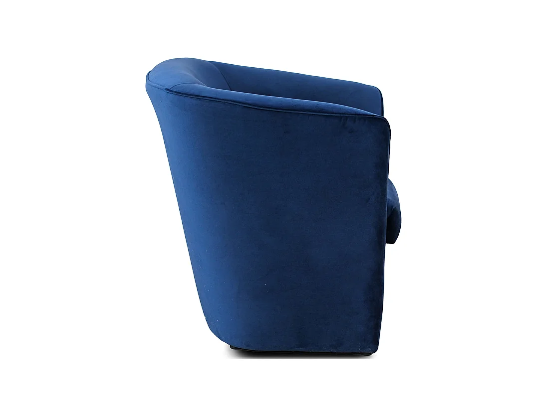 Poltrona a pozzetto in velluto blu