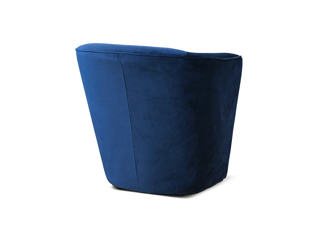 Poltrona a pozzetto in velluto blu