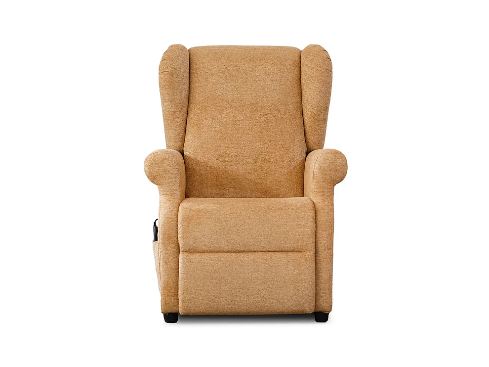 Poltrona relax elettrica con telecomando in tessuto beige