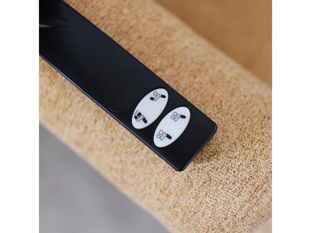Poltrona relax elettrica con telecomando in tessuto beige