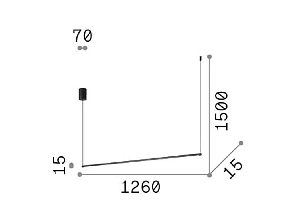 Ideal Lux ESSENCE Plafonnier Led Intégré Noir 126cm 3000K