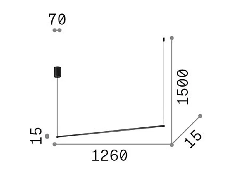 Ideal Lux ESSENCE Plafonnier Led Intégré Noir 126cm 3000K