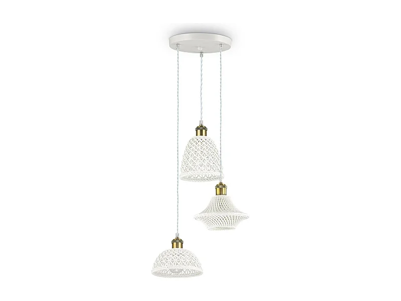 Ideal Lux Lugano - Lámpara colgante de techo con 3 luces blancas