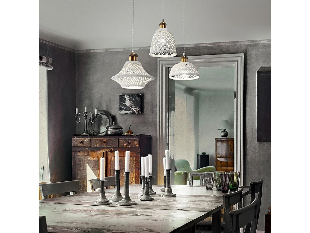 Ideal Lux Lugano - 3 Licht Cluster Deckenanhänger Weiß