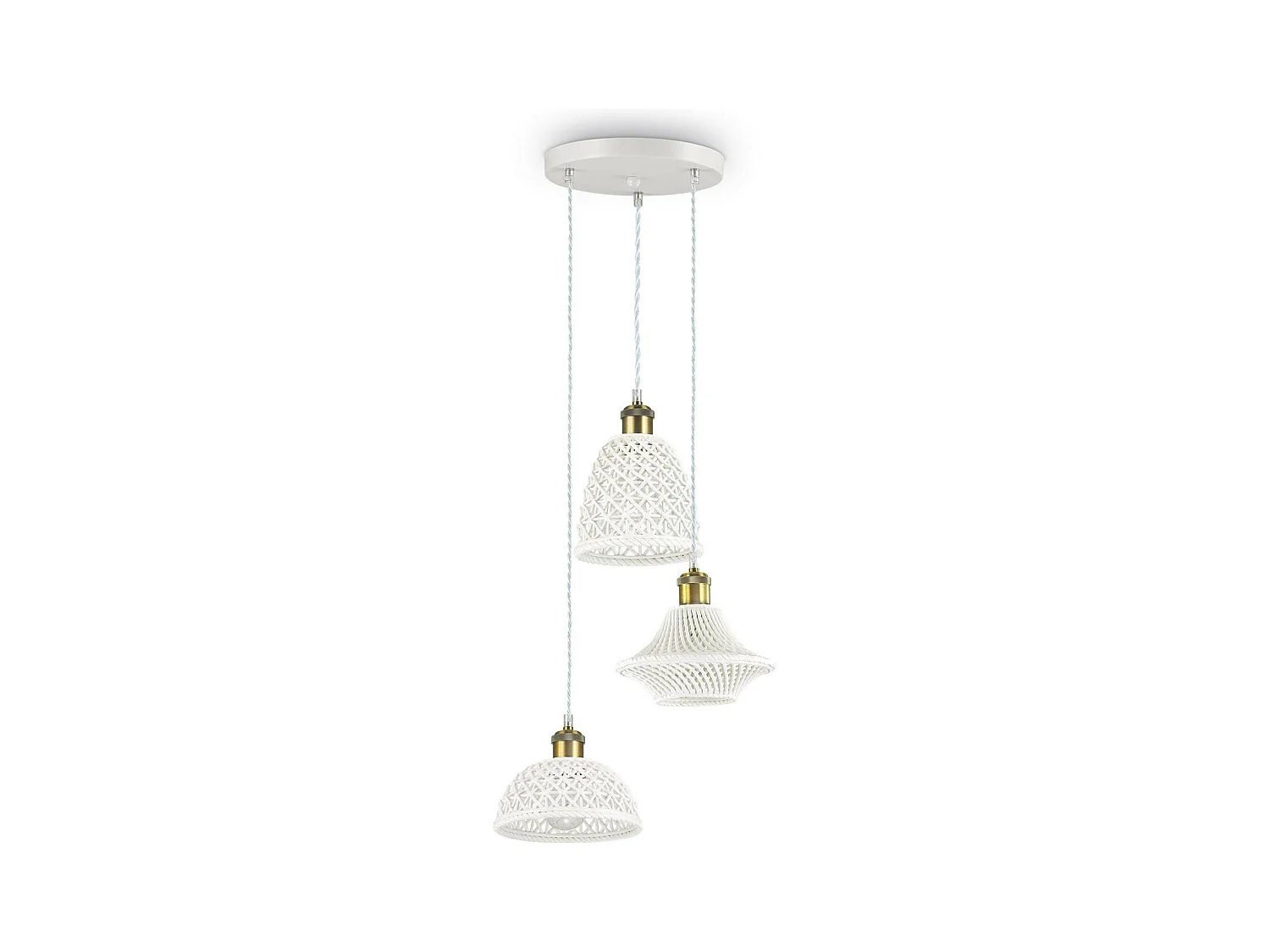 Ideal Lux Lugano Luminaire suspendu à 3 ampoules, blanc