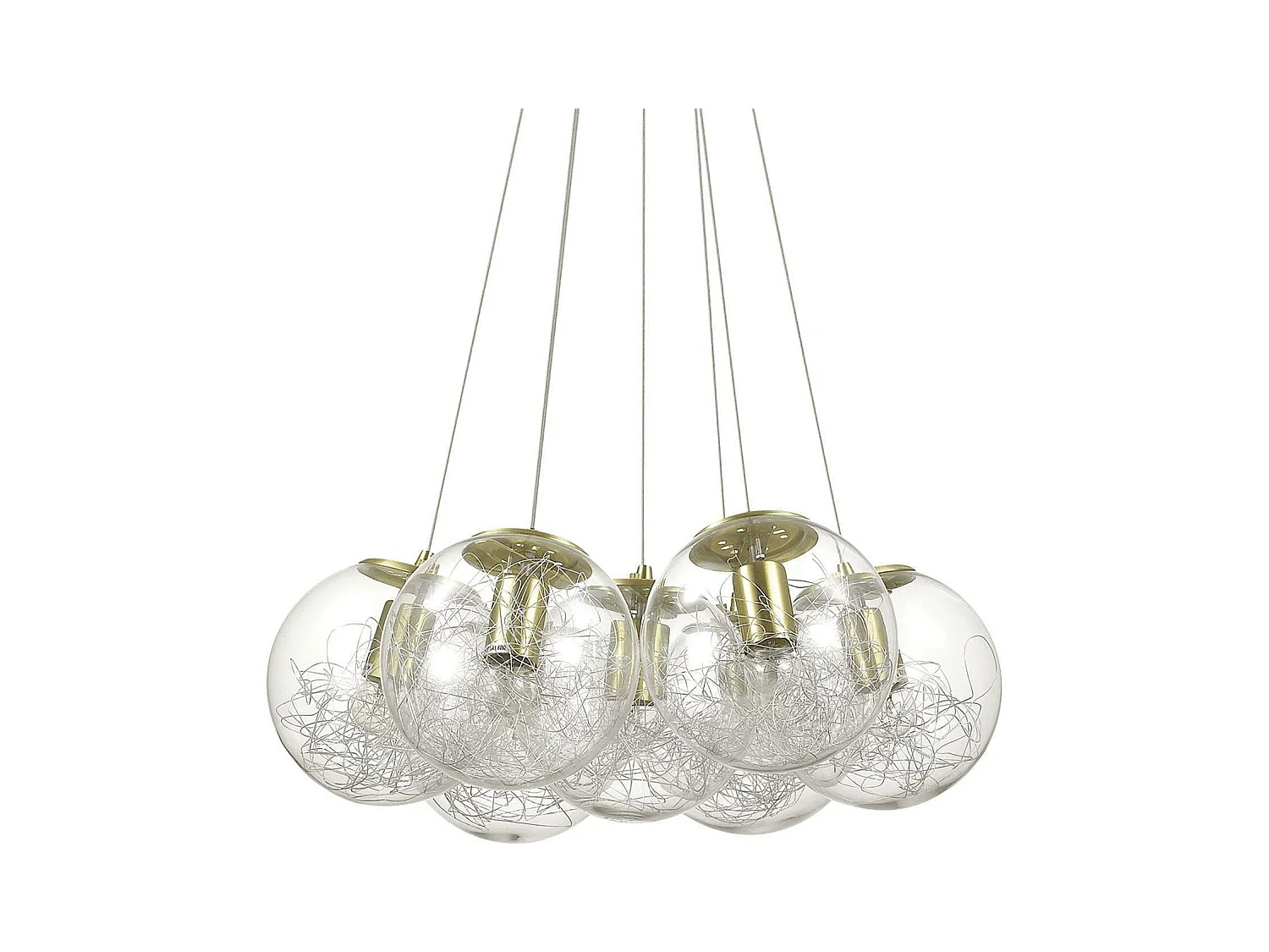 Ideal Lux Mapa - 7 Lampadari a sospensione a soffitto in ottone