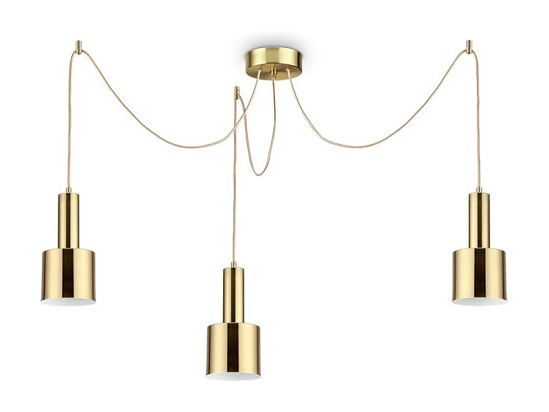 Ideal Lux HOLLY - Lámpara colgante de techo para interior 3 luces Latón satinado, E27