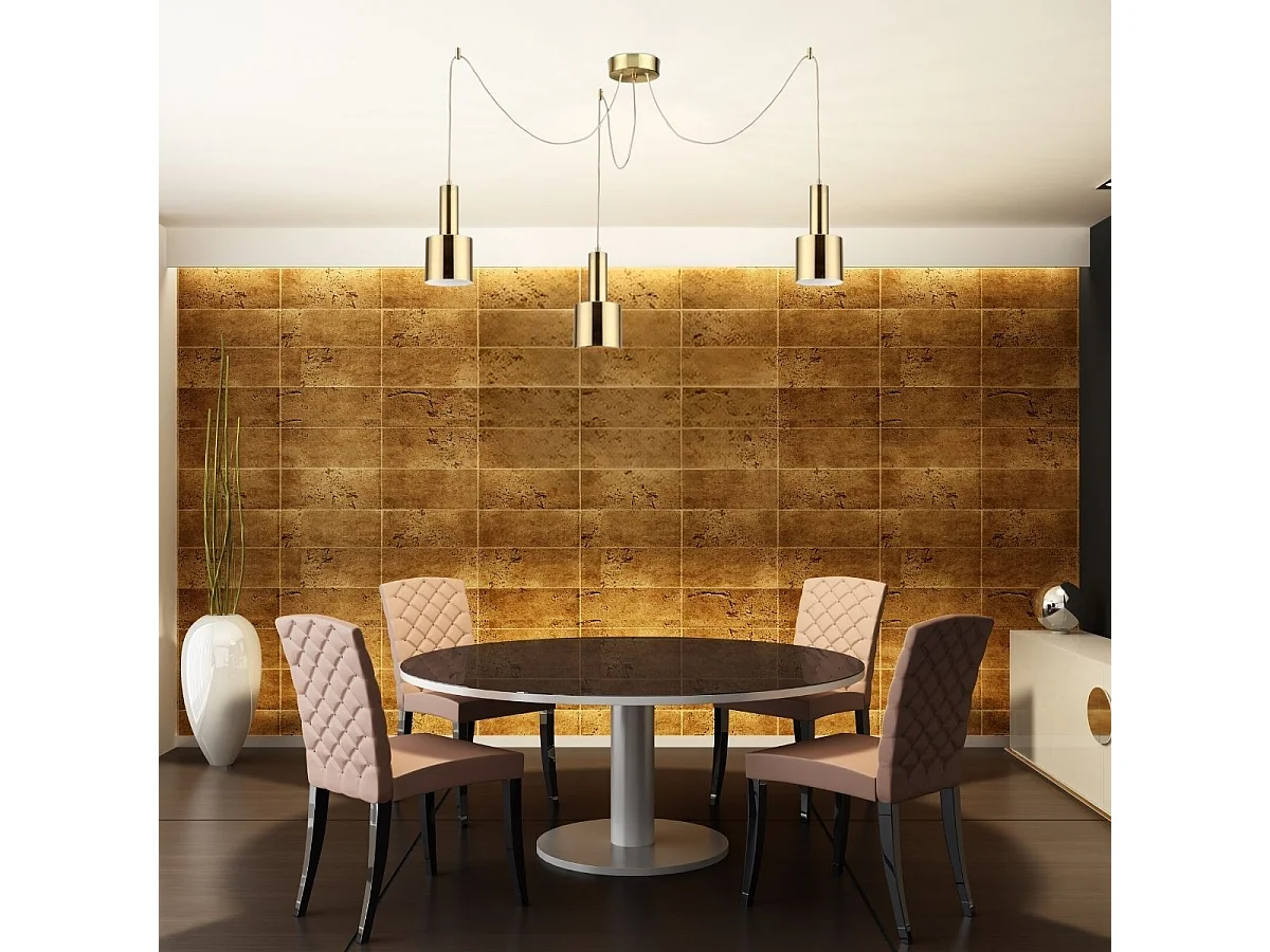 Ideal Lux HOLLY Suspension d'intérieur à 3 lumières en laiton satiné, E27