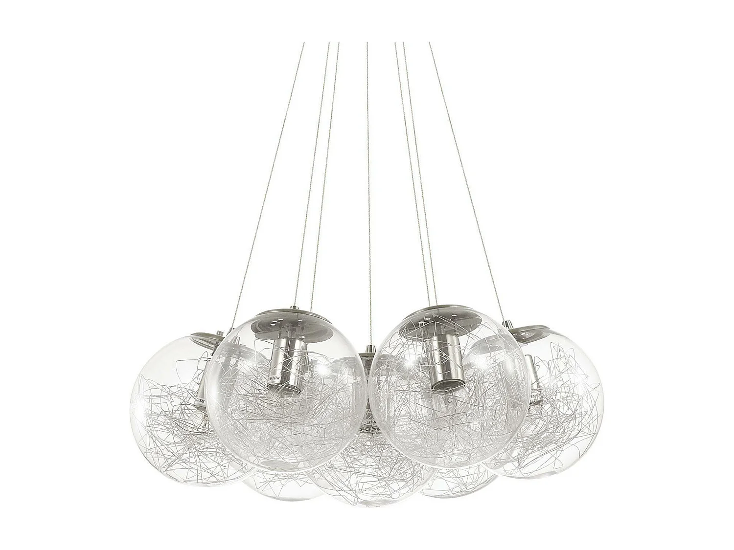 Ideal Lux Mapa - 7 ciondolo a soffitto a grappolo chiaro nichel