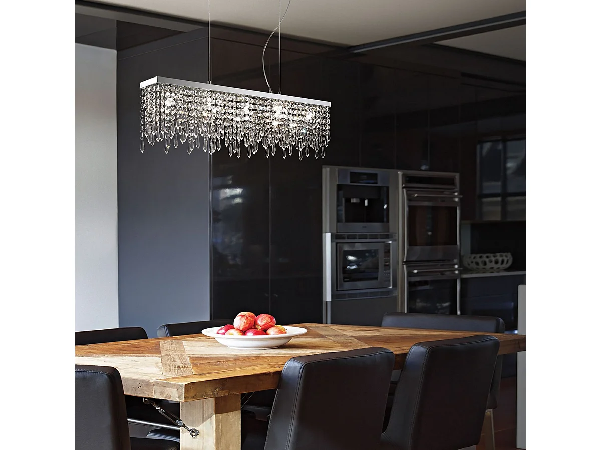 Ideal Lux Giada Clear - Barra a sospensione piccola a 5 luci cromata, G9